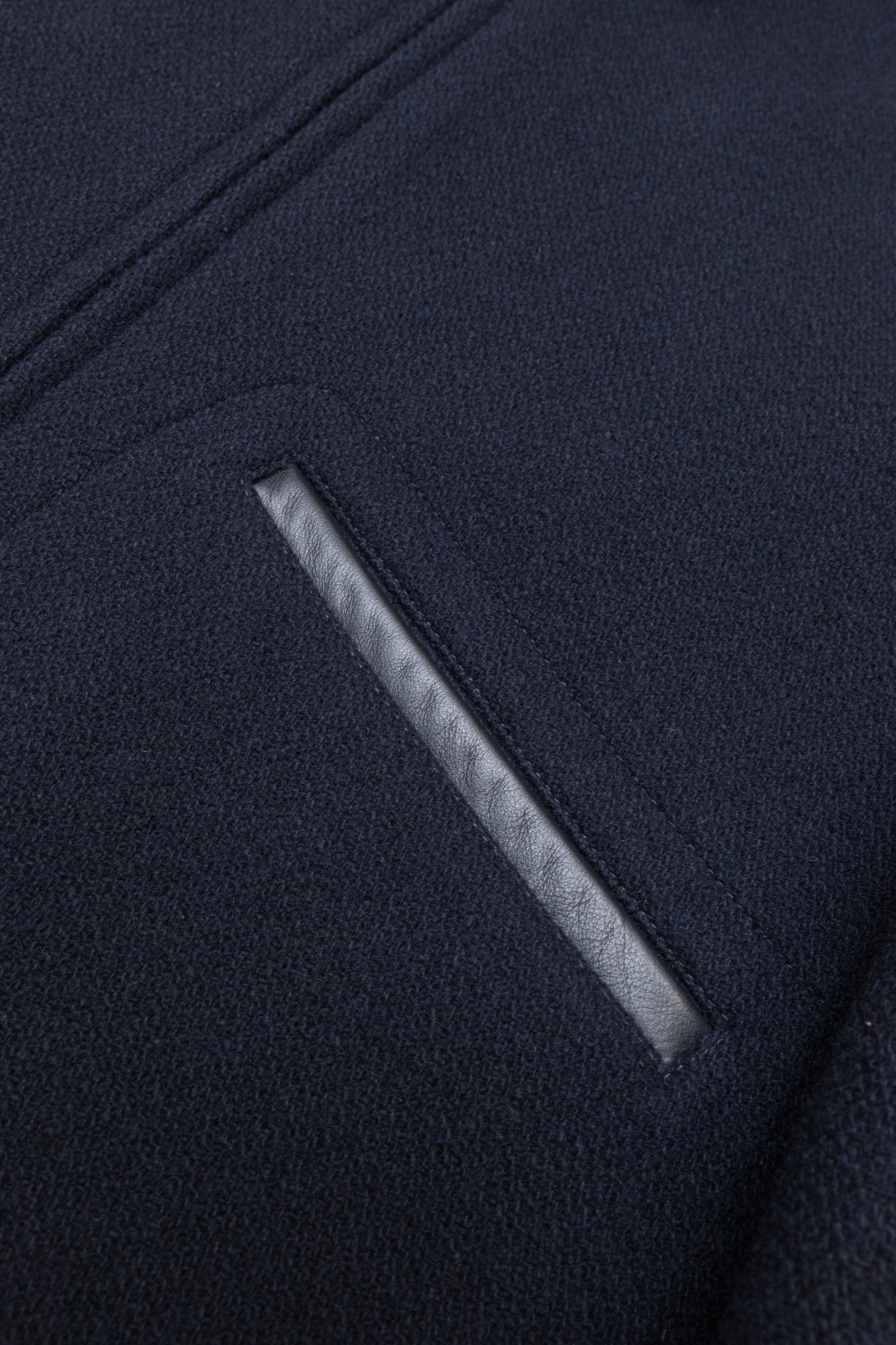 Zip Cossack Jacket in Dark Navy Melton Wool (Lot. 118045)