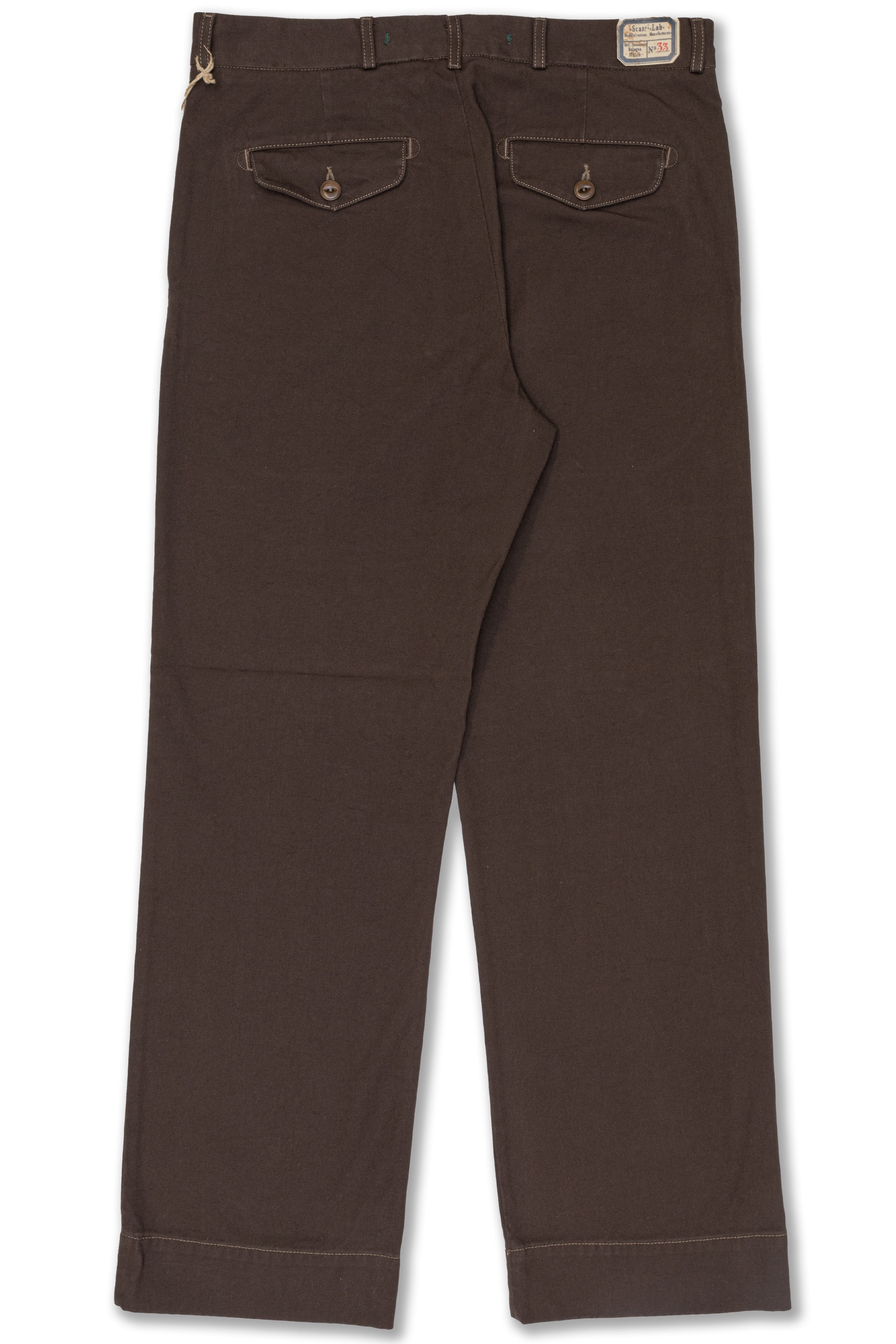 Trousers 122SG507 in Brown Cotton Canvas