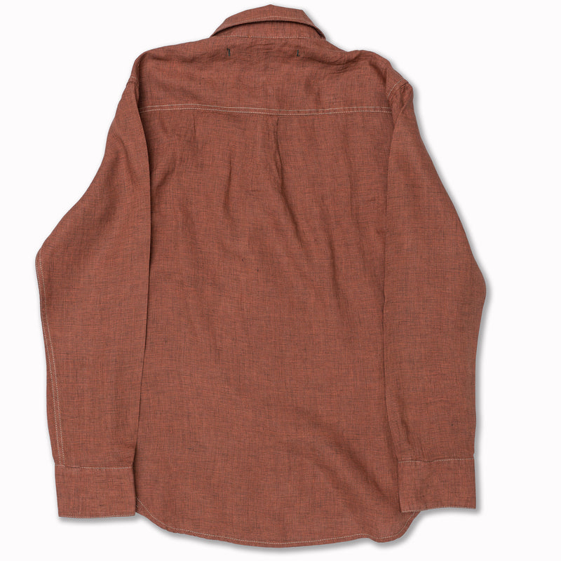 Long Sleeves Shirt in Tabasco Microcheck Linen (310 SV432)