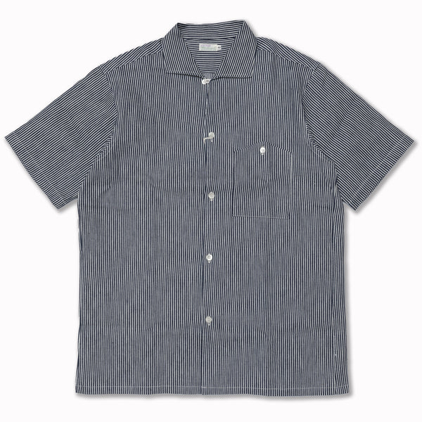 Open Collar Short Sleeves in Selvedge Hickory Stripes (Lot. 3091)