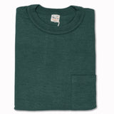 Loopwheeled Pocket T-Shirt in Dark Green Cotton (Lot. 4601)