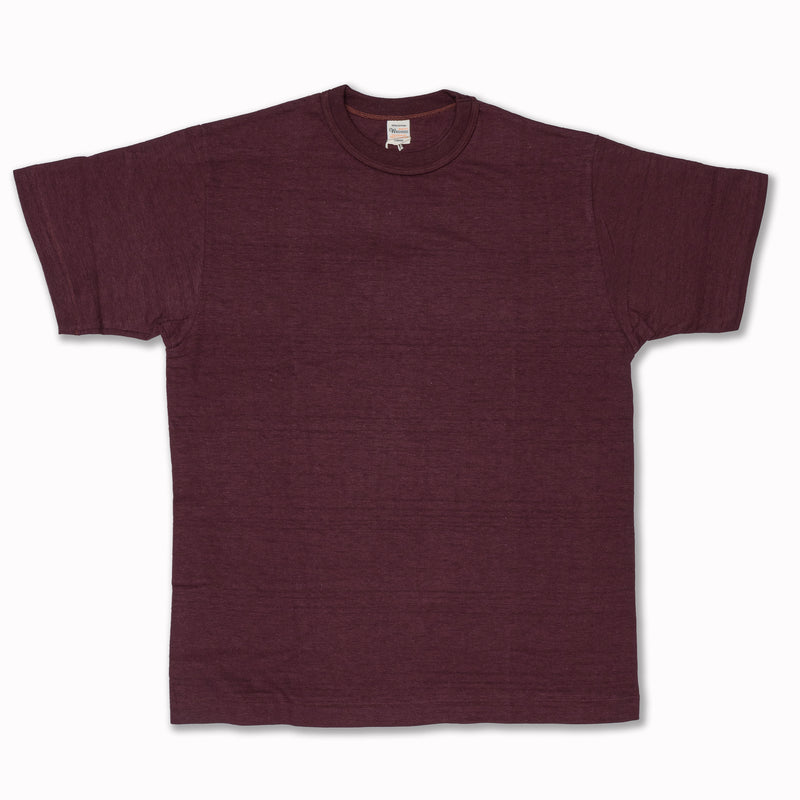 Loopwheeled T-Shirt in Burgundy Cotton (Lot. 4601)