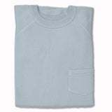 Loopwheeled Short Sleeves Pocket Sweater in Baby Blue Cotton (Lot. 4085)