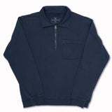 YALE Zip Sweatshirt in Blue Cotton
