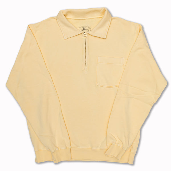 YALE Zip Sweatshirt in Yellow Cotton