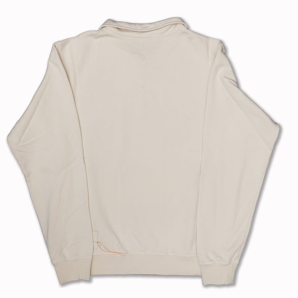 YALE Zip Sweatshirt in Off-White Cotton