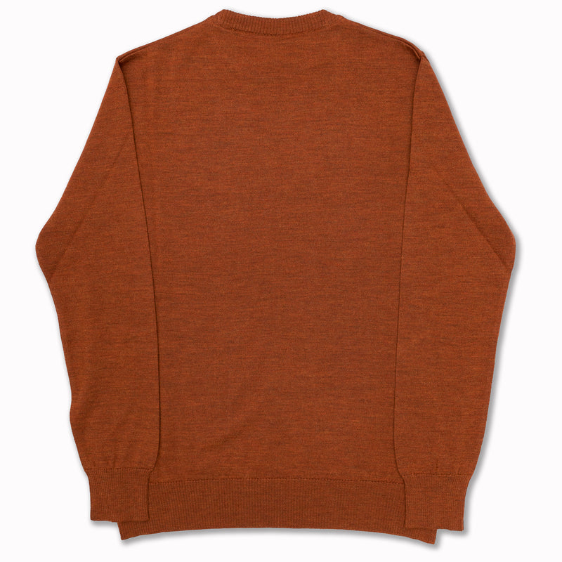 Long Sleeves Crewneck TEC1 in Rust Superfine Merino Wool