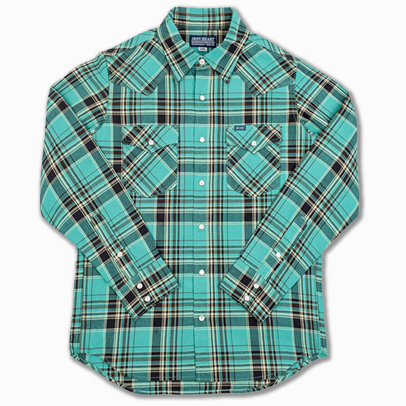 Selvedge Madras Check Western Shirt in Green (IHSH-355-GRN)