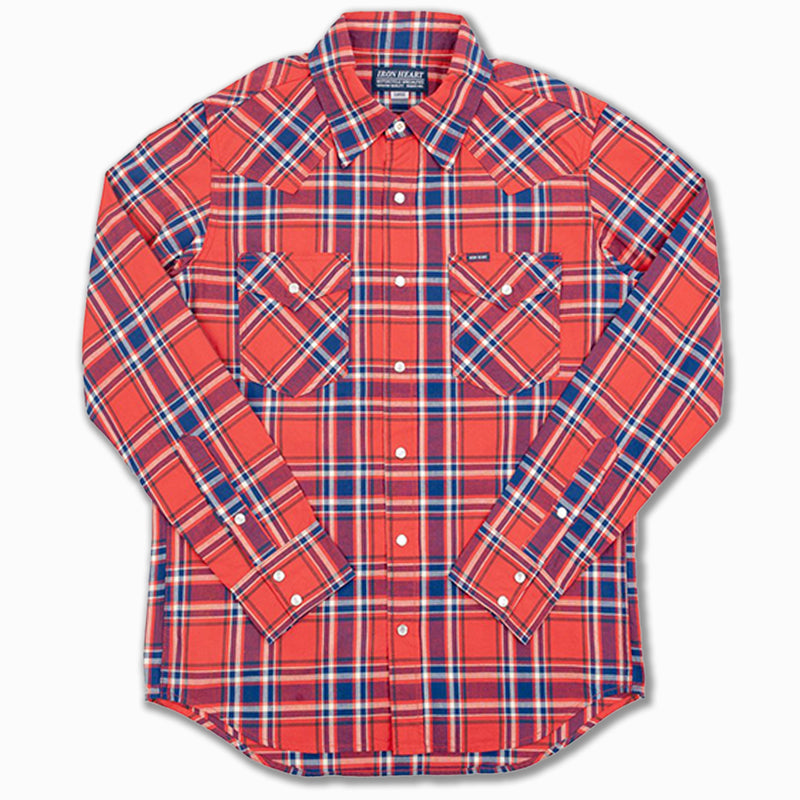 Selvedge Madras Check Western Shirt in Red (IHSH-355-RED)