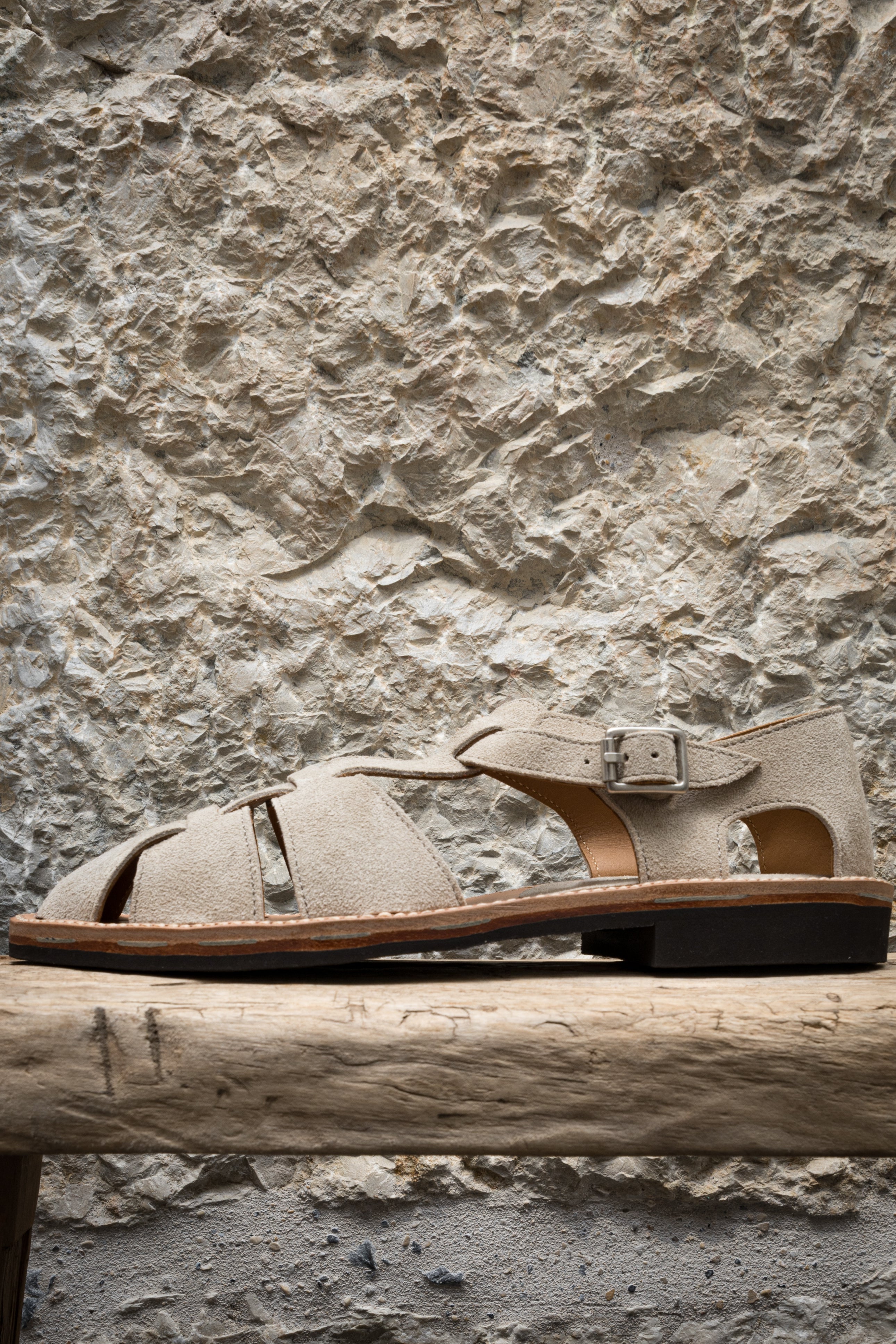 Clinch Boots | Bruschetta Orlean Sandal in Sand Suede – Recall Clothing