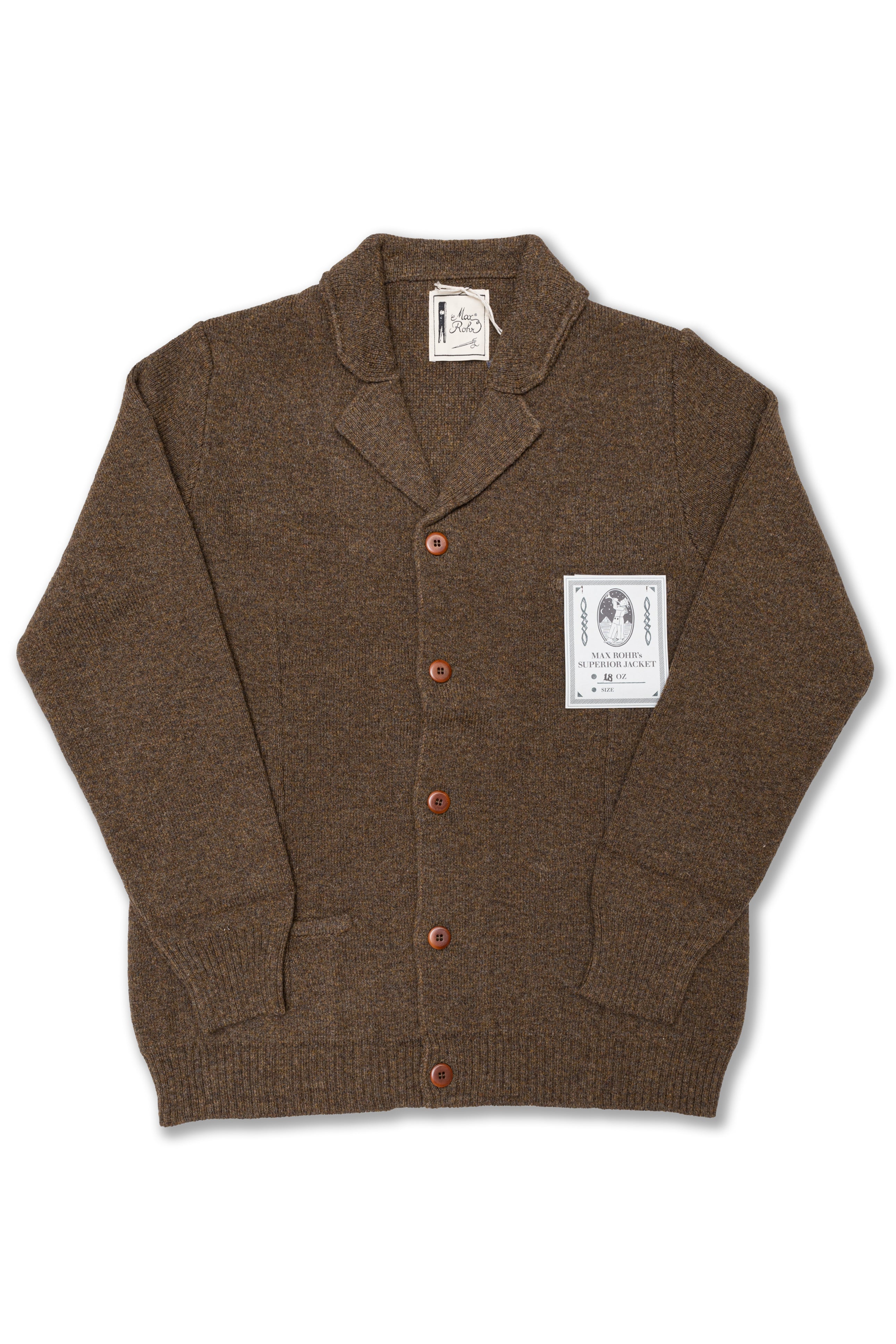 MAX3 "18oz" Jacket in Brown Merino Wool