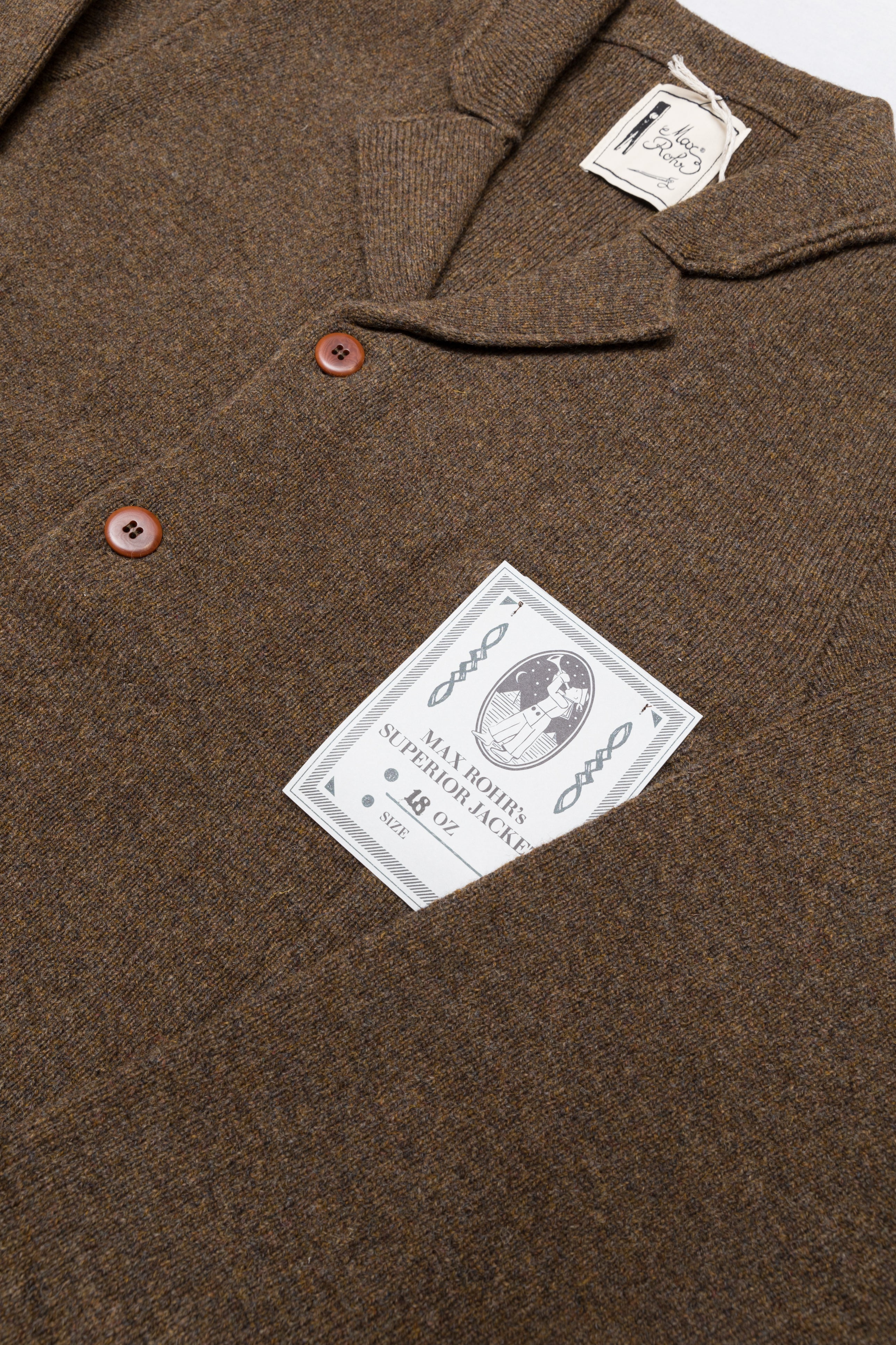 MAX3 "18oz" Jacket in Brown Merino Wool