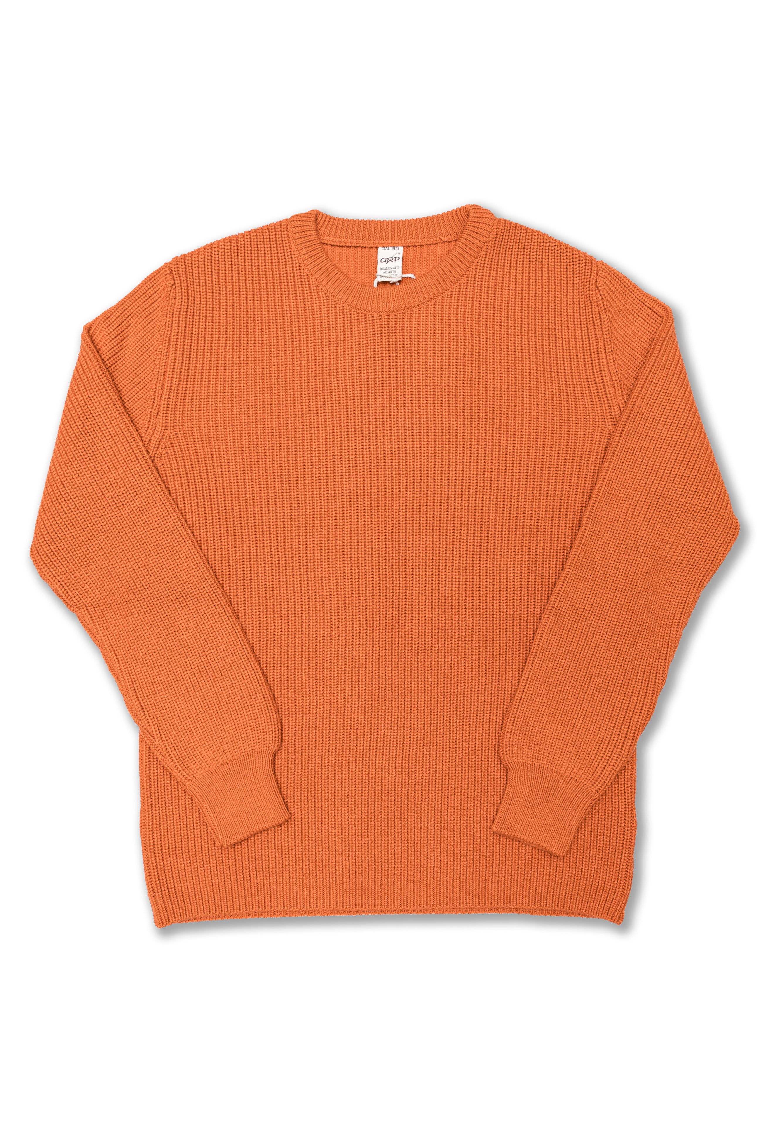 Crewneck L/S TEC7.01 in Orange Fine Merino Wool