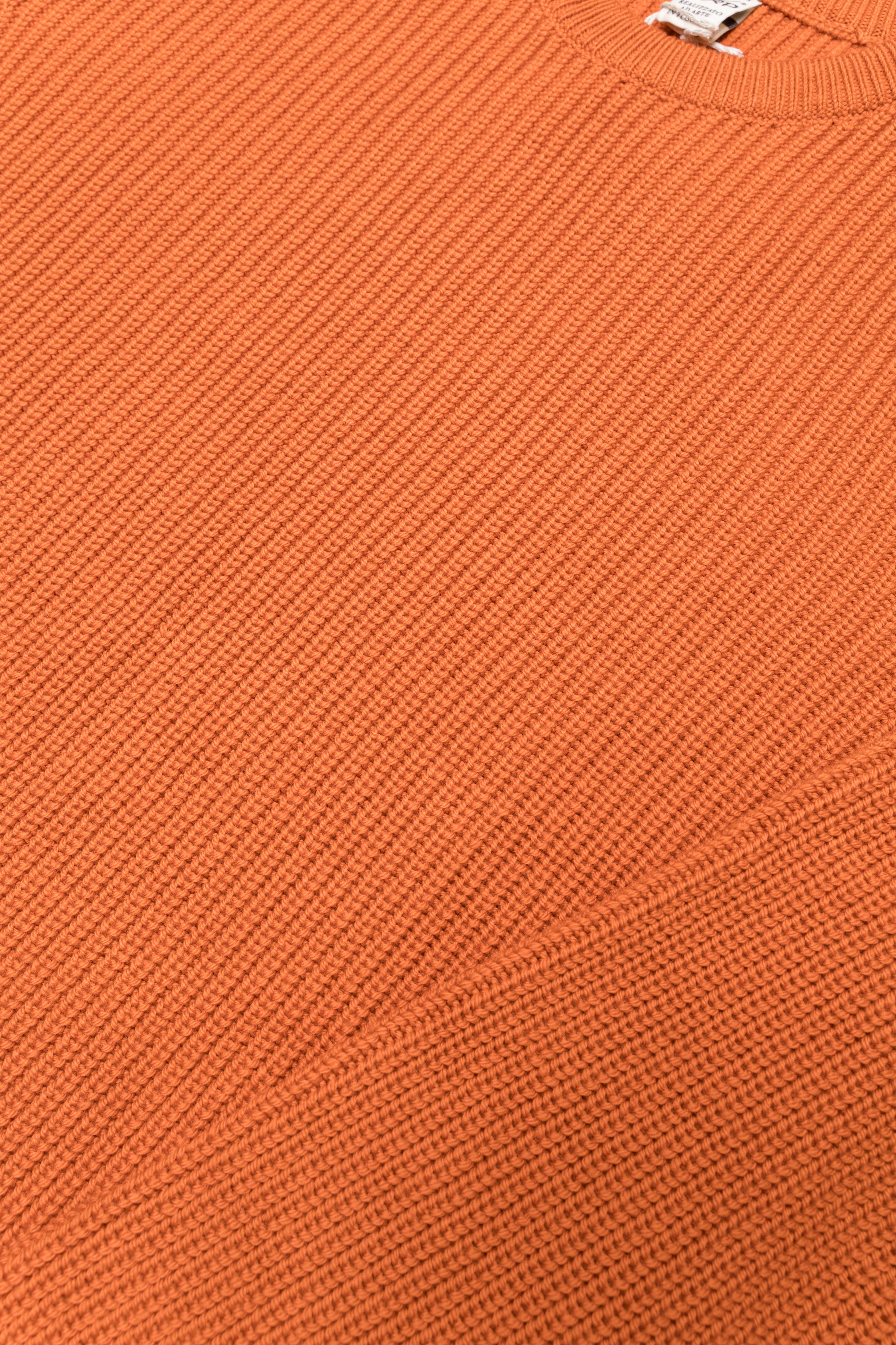 Crewneck L/S TEC7.01 in Orange Fine Merino Wool