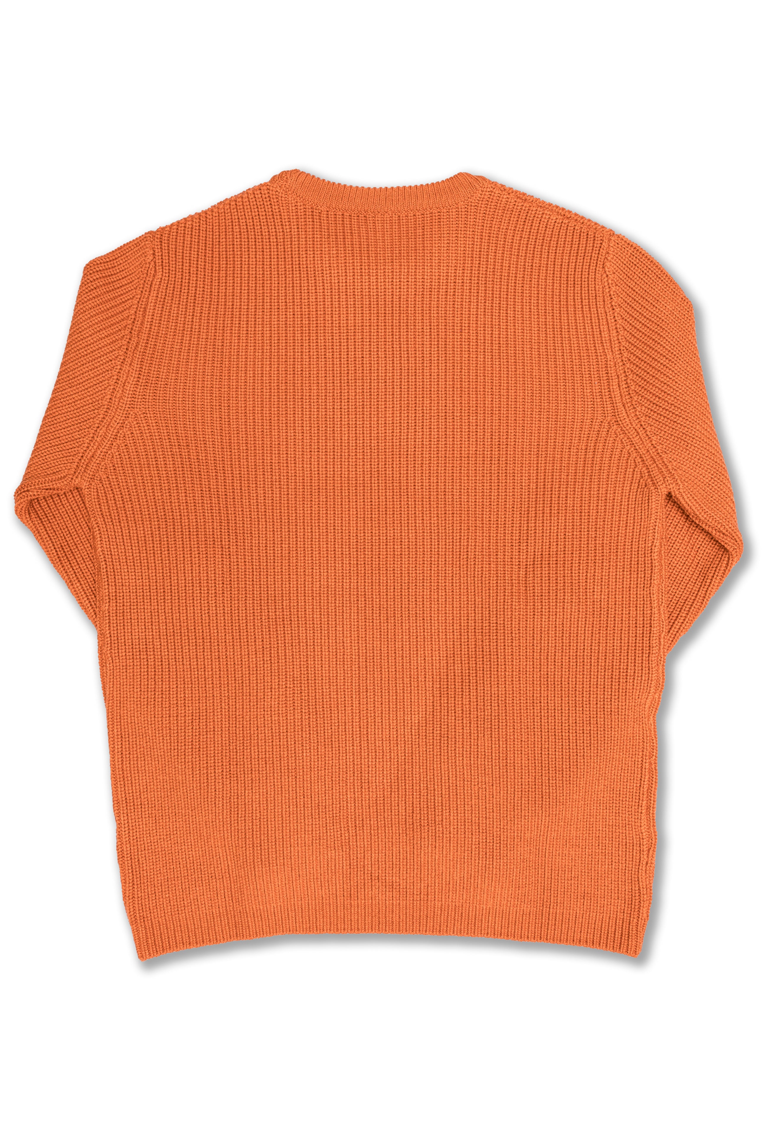 Crewneck L/S TEC7.01 in Orange Fine Merino Wool