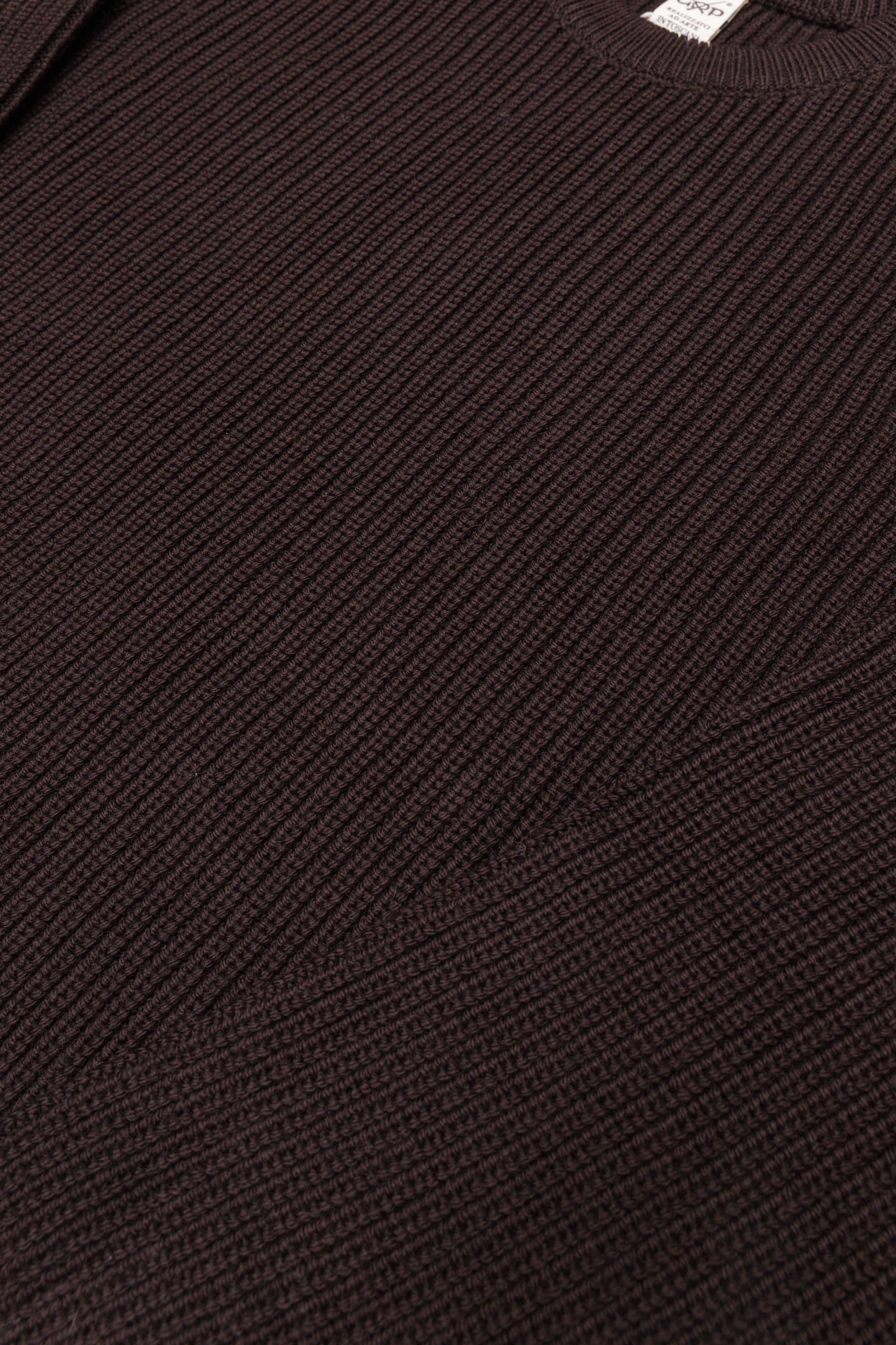 Crewneck L/S TEC7.01 in Brown Fine Merino Wool