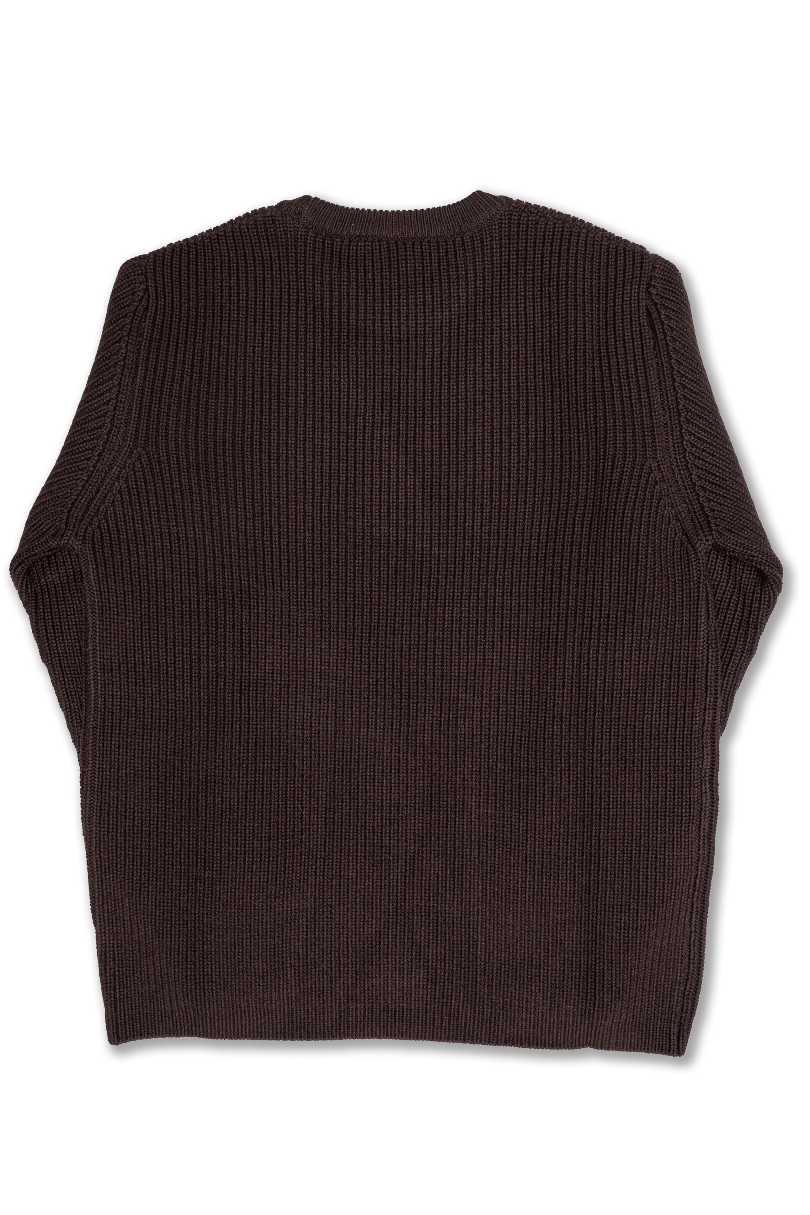 Crewneck L/S TEC7.01 in Brown Fine Merino Wool