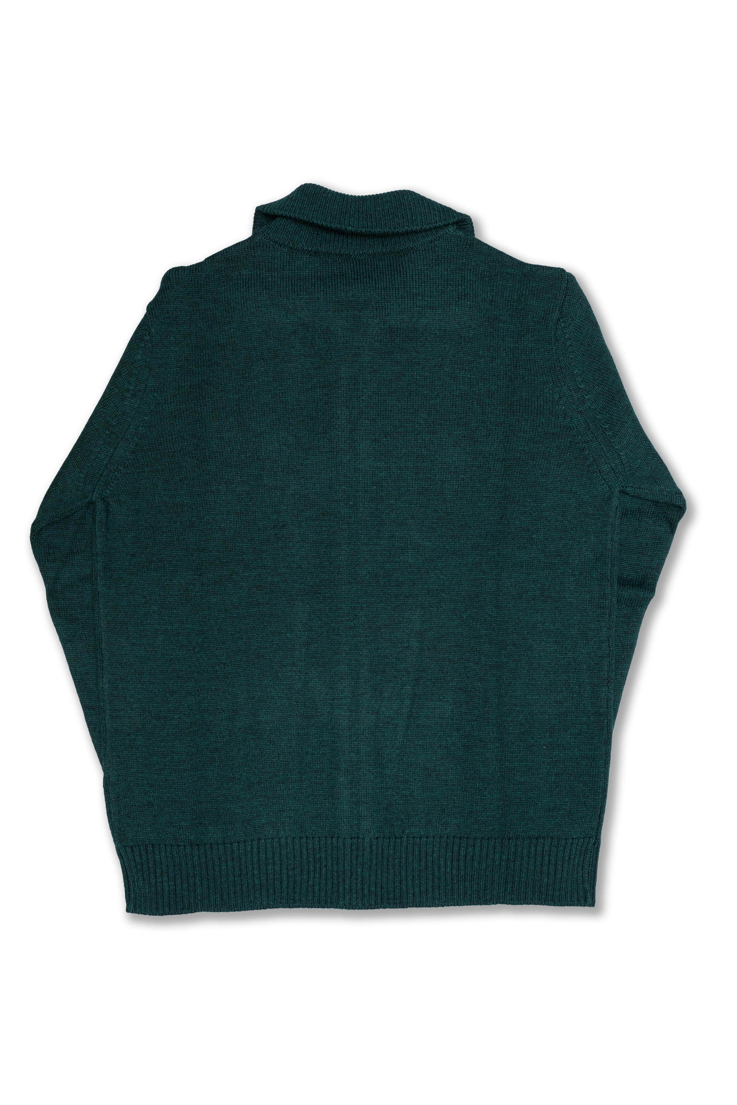 Zip Jacket TEC7.04 in Emerald Green Fine Merino Wool