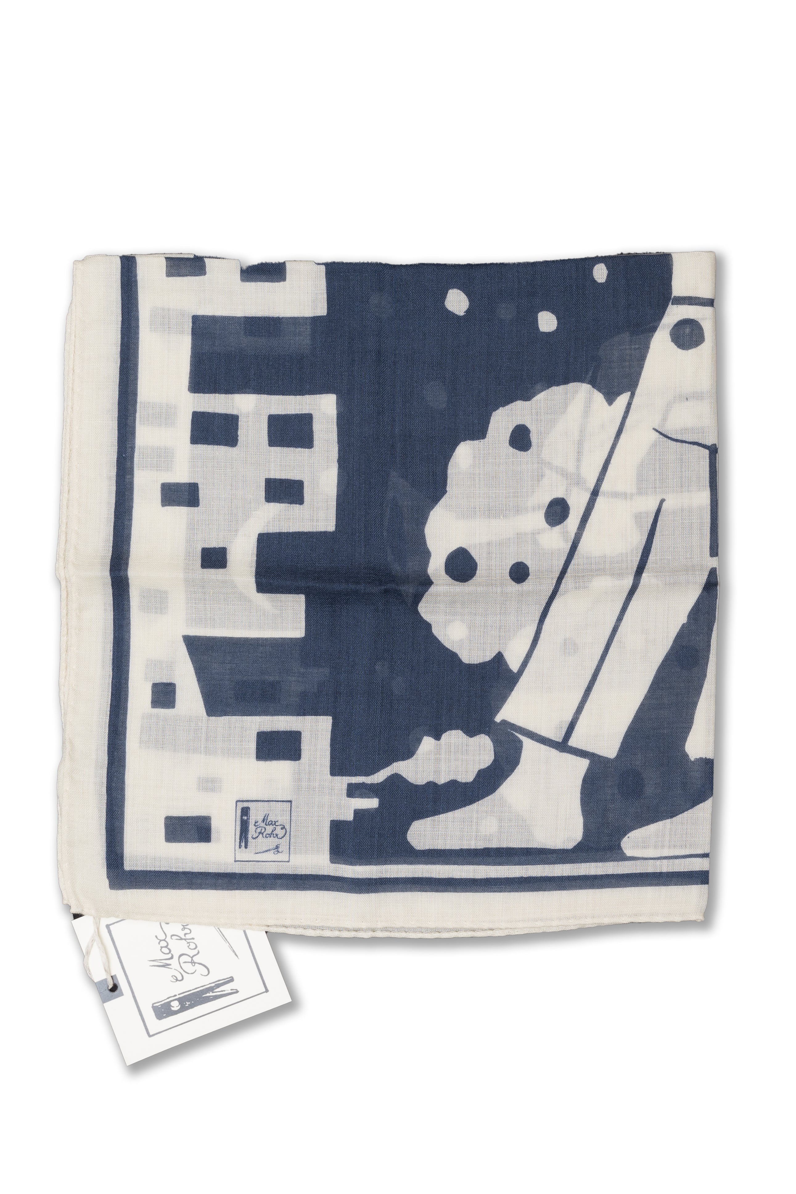 Foulard MAX15 in Navy Wool/Silk