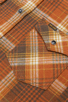 12oz Slubby Heavy Flannel Check Western Shirt in Orange Check (IHSH-399-ORA)