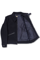 Zip Cossack Jacket in Dark Navy Melton Wool (Lot. 118045)