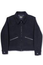 Zip Cossack Jacket in Dark Navy Melton Wool (Lot. 118045)