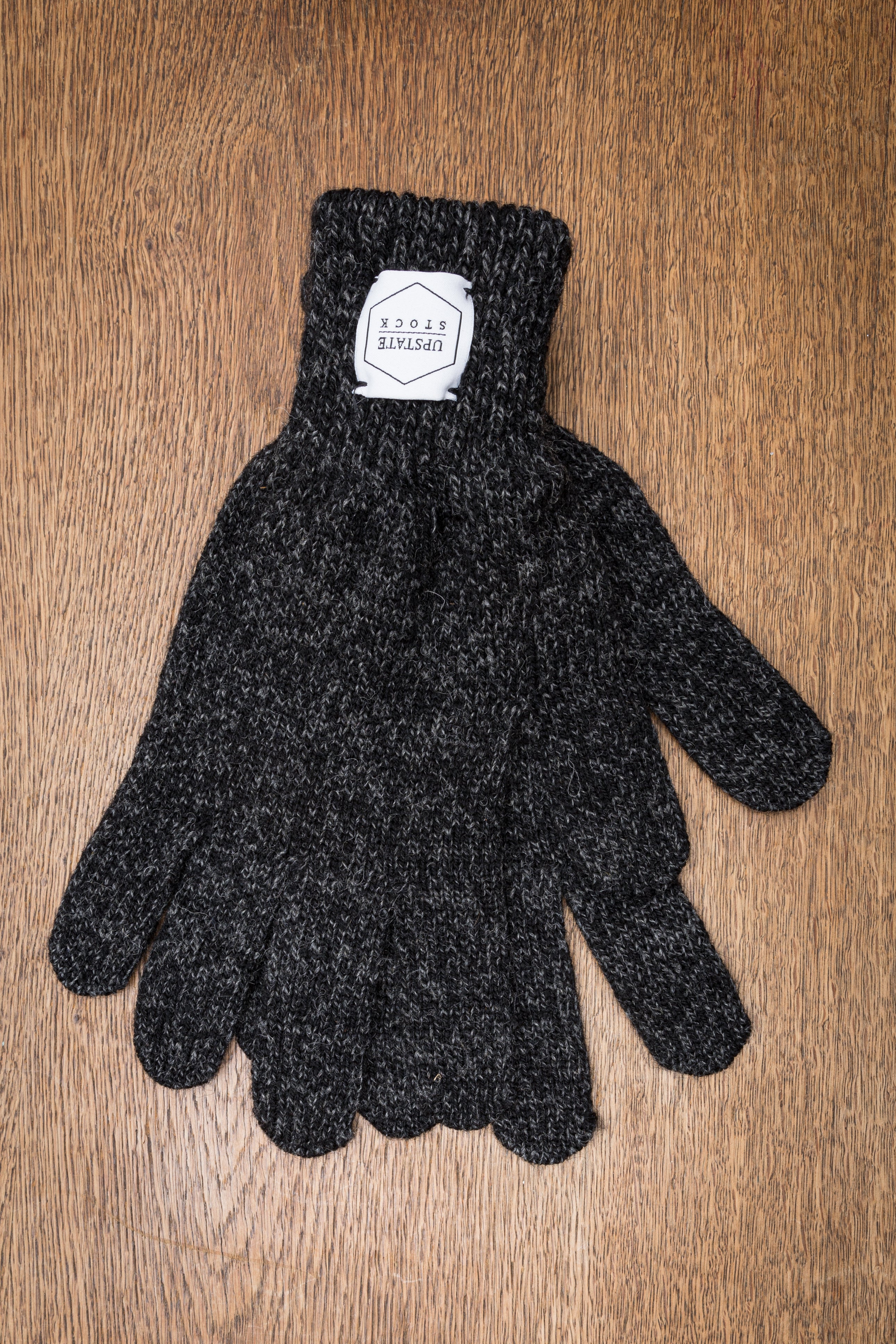 Wool Gloves in Black Melange