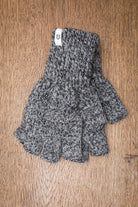 Fingerless Wool Gloves in Charcoal Melange