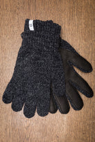 Wool Gloves in Black Melange w/ Black Deerskin Palm