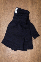 Fingerless Wool Gloves in Navy Melange