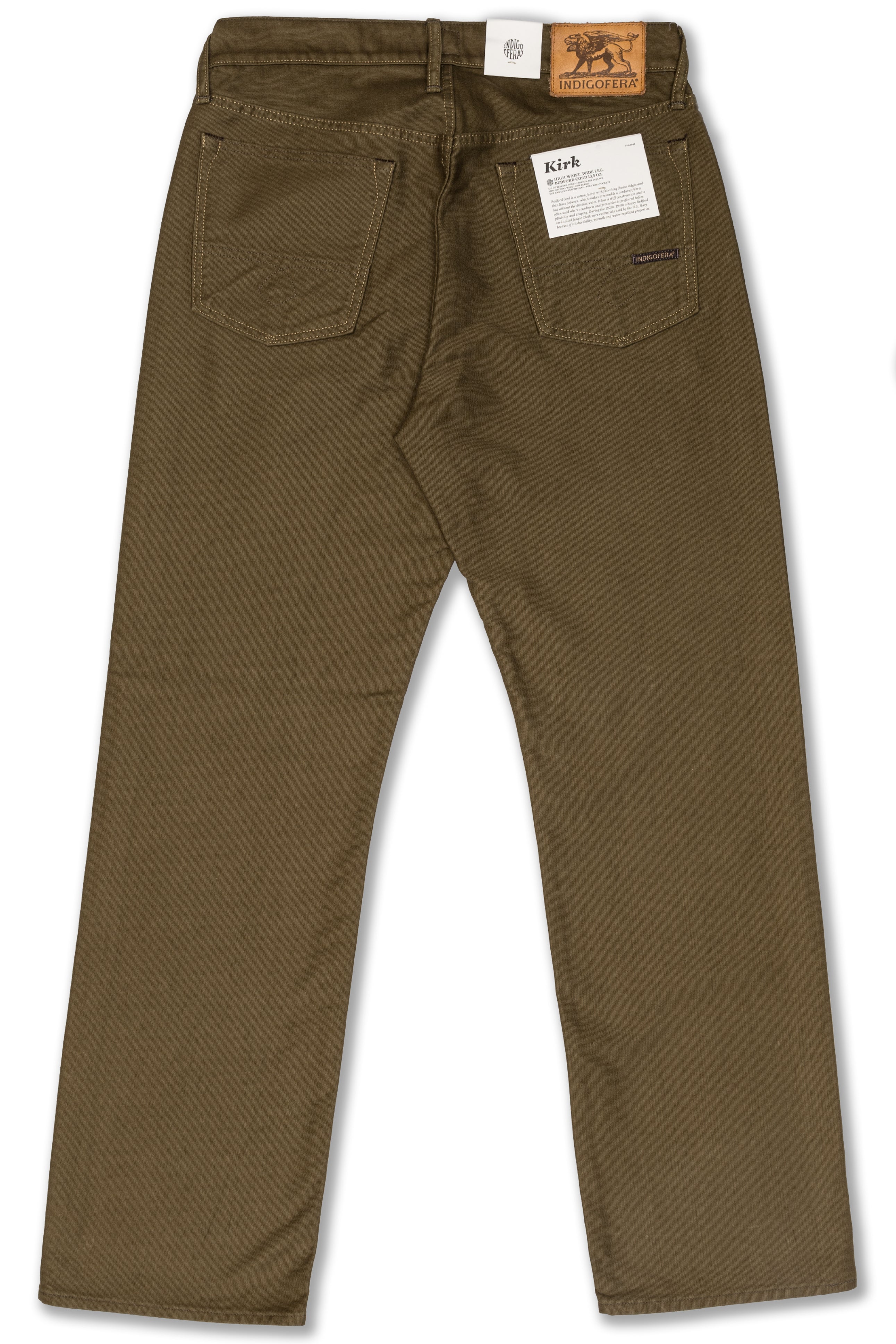 Kirk Pants in Dark Green Rinsed Bedford