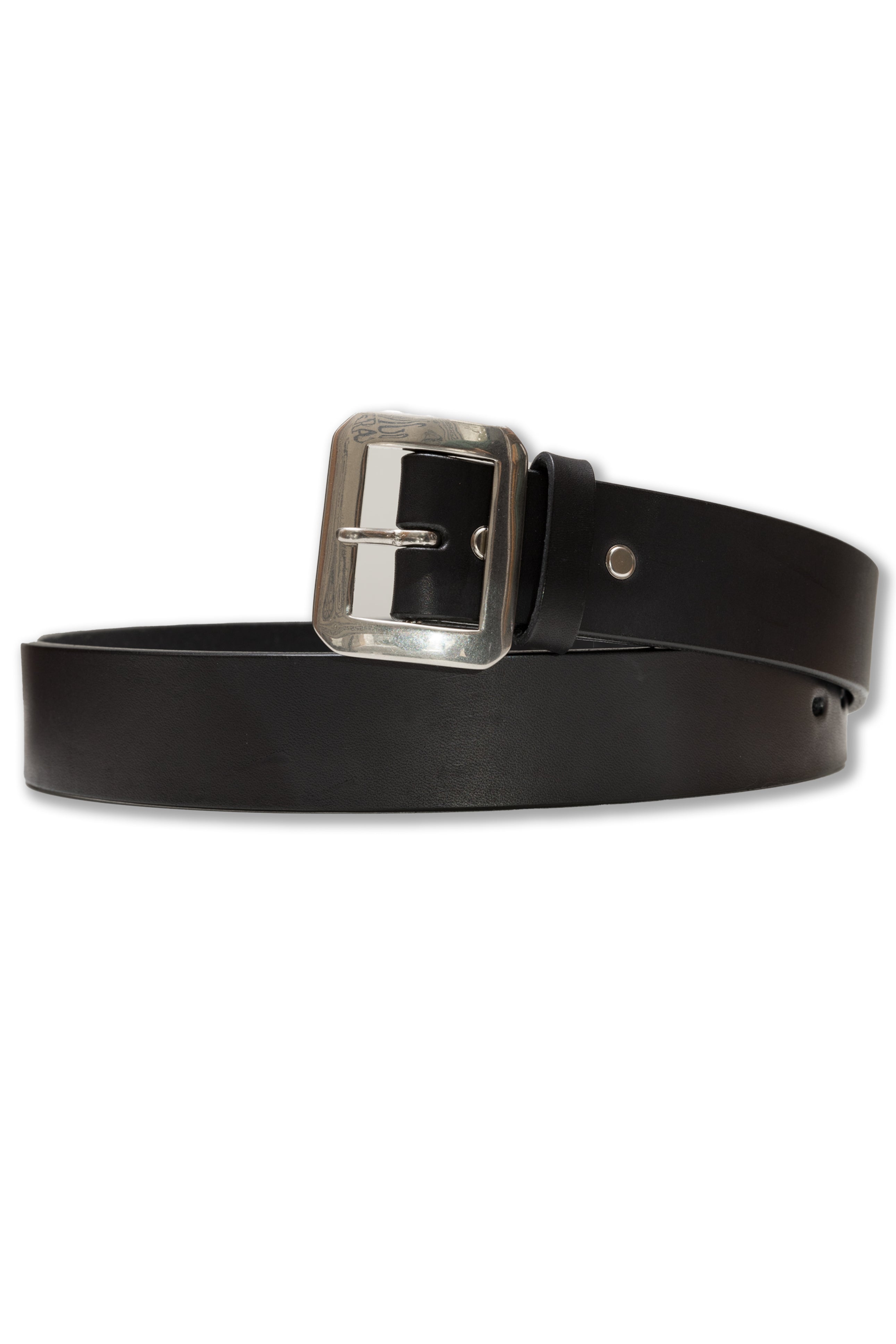 Single Pin Belt in Black Vegetable Tanned Saddle Leather (RCL-60010)