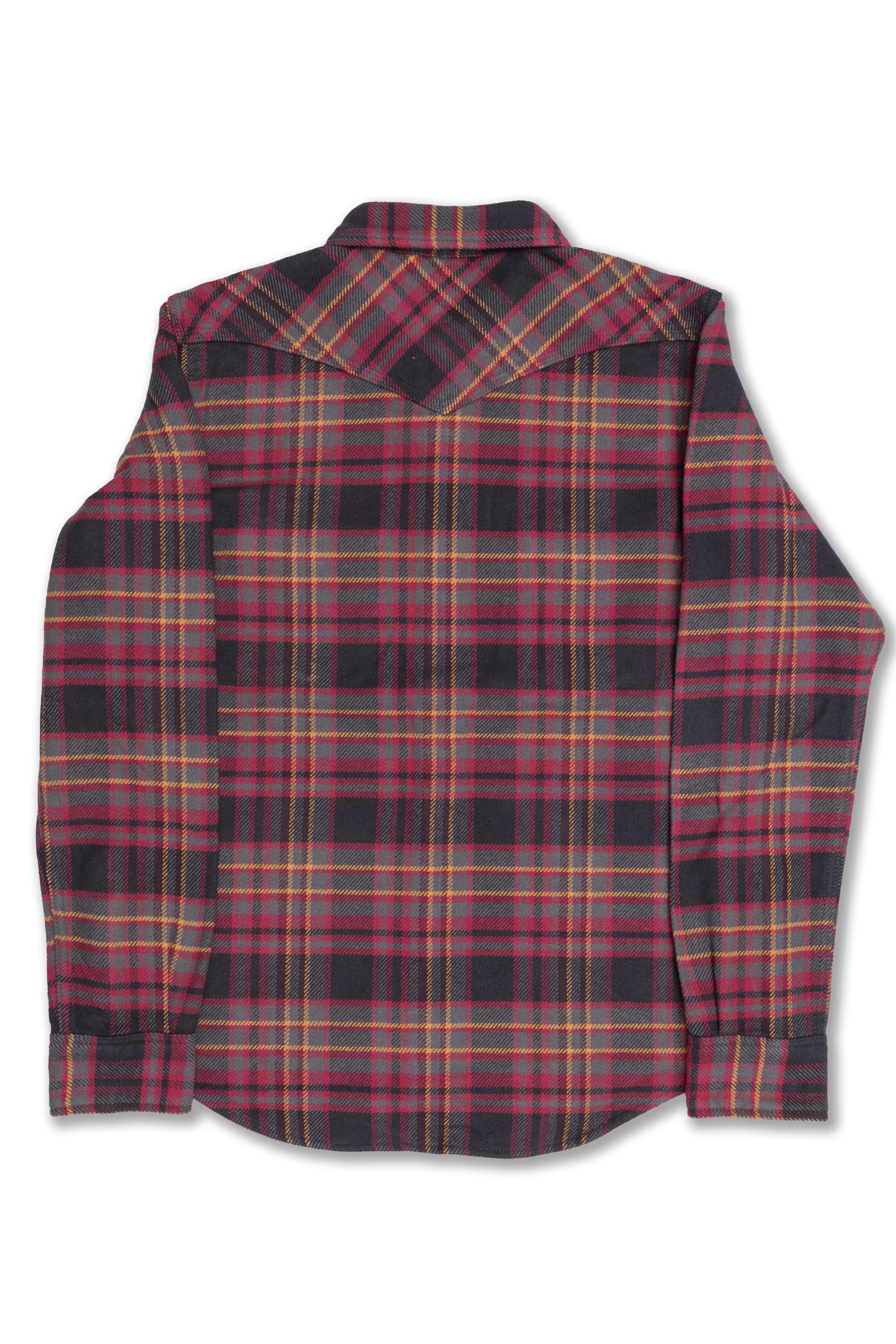 11oz Ultra Heavy Flannel Line Check Western Shirt in Grey (IHSH-403-GRY)