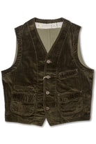 Vest 403-SN814 in Green Corduroy