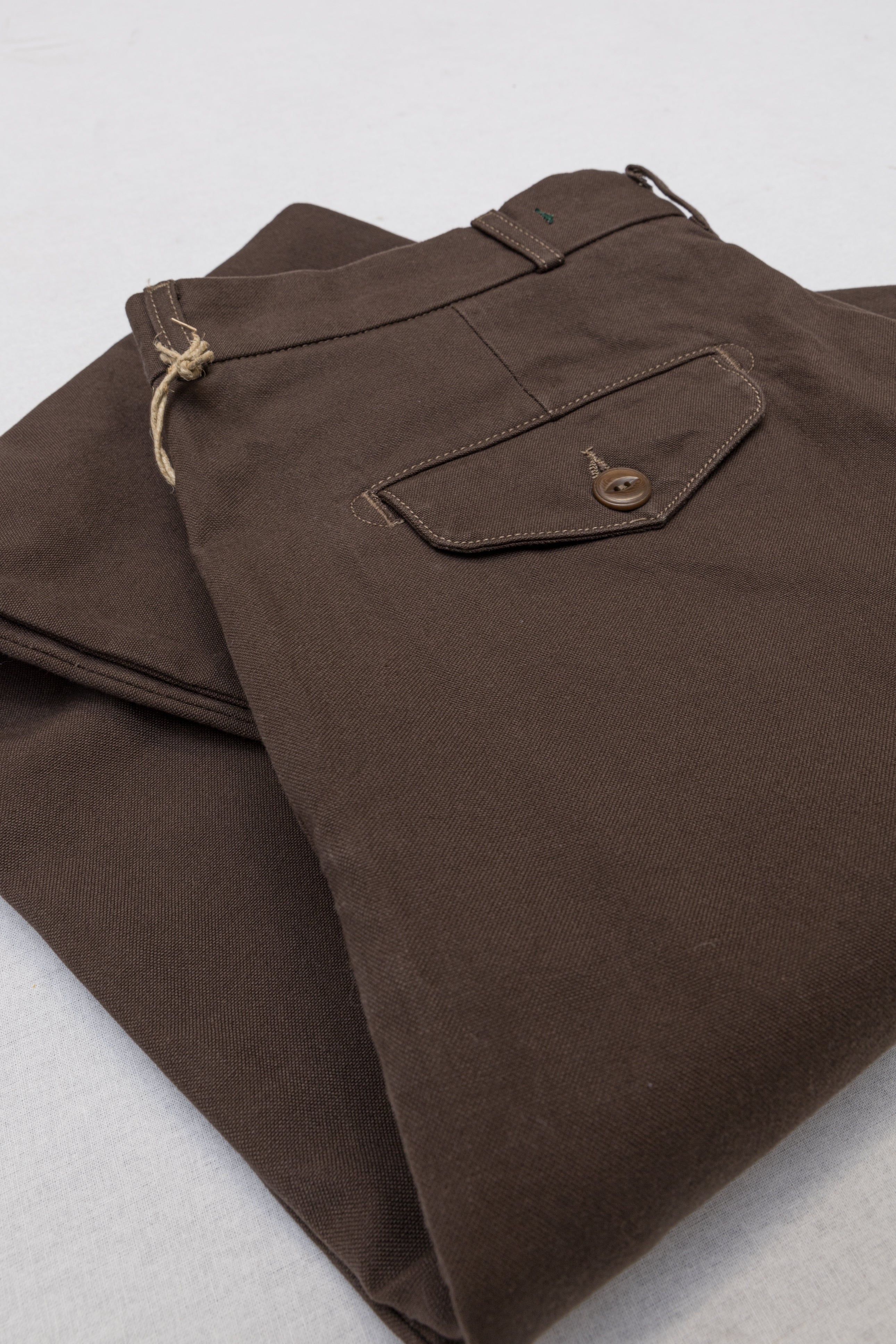 Trousers 122SG507 in Brown Cotton Canvas