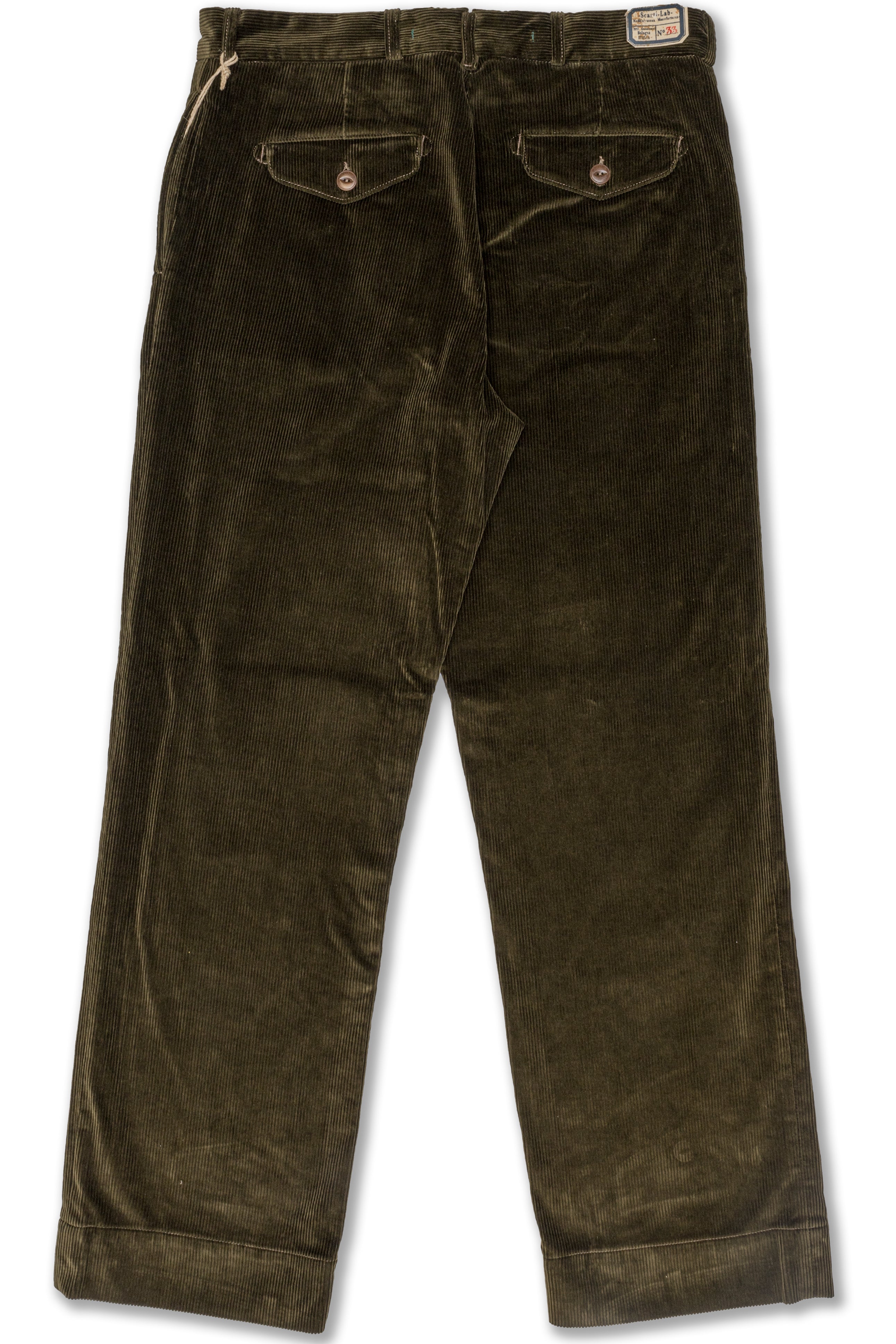 Trousers 122SN814 in Green Corduroy