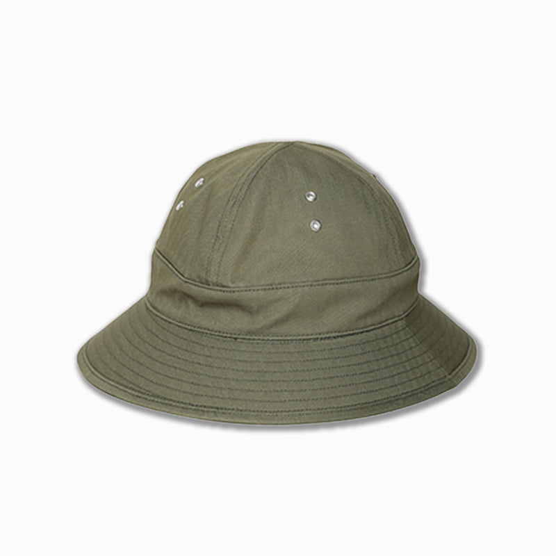 Field Hat in Green Herringbone Twill