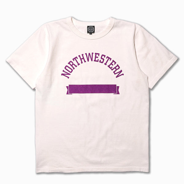 Northwestern Loopwheeled Tee in White and Purple (AB81226)