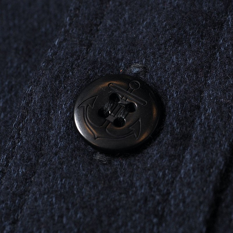 30s Chief Petty Officer (C.P.O) Pullover Shirt in Indigo Yarn-Dyed Cotton  Flannel (Lot. JG-04)