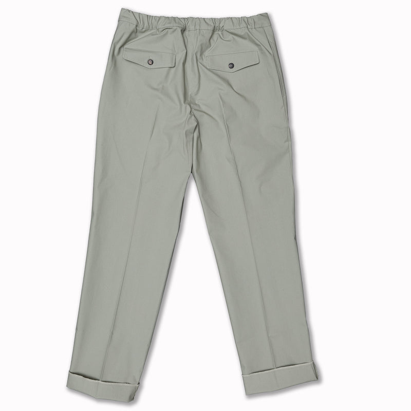 AAVICENNA Single Pleat Easy Pants in Light Green Cotton Ripstop