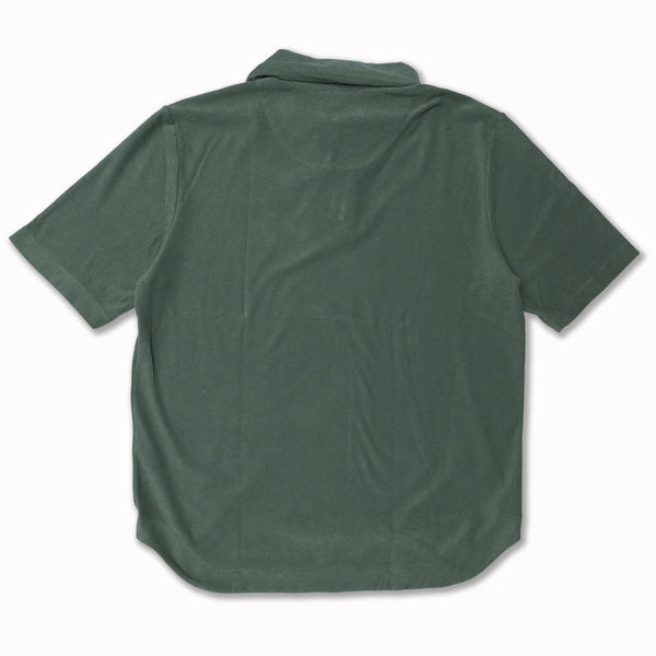 AATTILIO Short Sleeves Polo in Aqua Green Terry Cloth