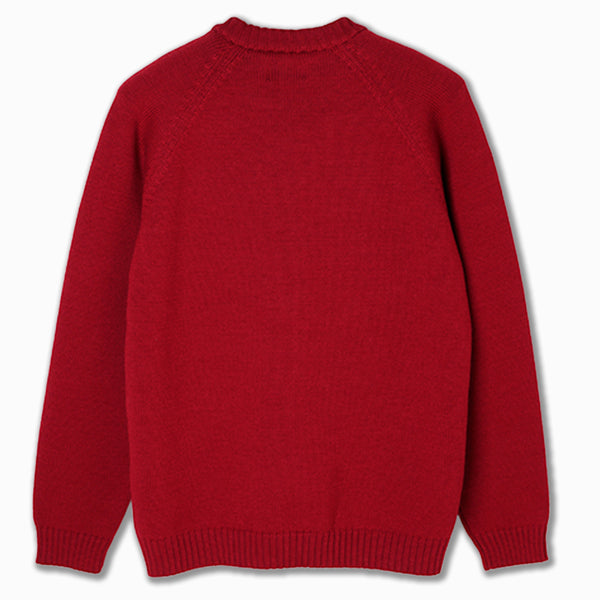 Half-Zip Sweater in Burgundy Wool