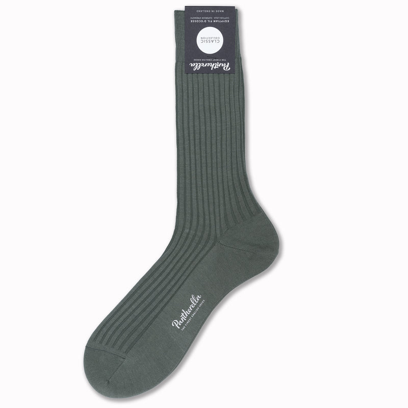 DANVERS Socks in Sage Green Cotton Fil d'Ecosse