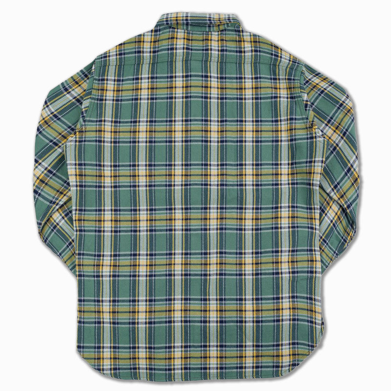 Ultra Heavy Flannel Work Shirt in Green Tartan (IHSH-337-WORK)