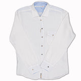 Long Sleeve Linen Shirt 312-SV437 in White