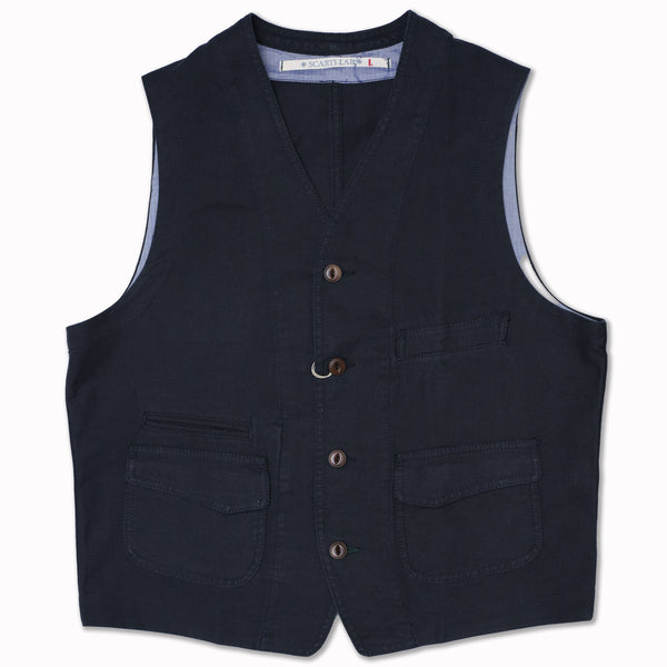 Vest in Navy/Grey Cotton Twill lot SG709
