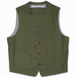 Vest in Olive Cotton Twill lot SG709