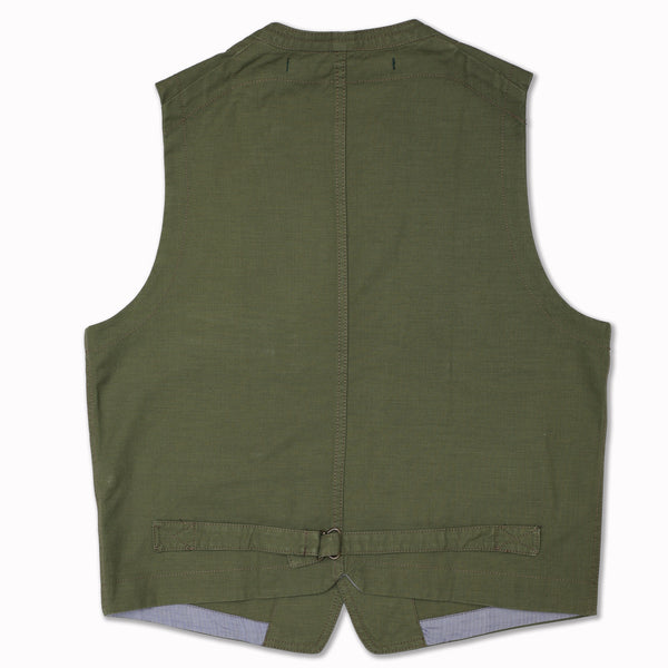 Vest in Olive Cotton Twill lot SG709