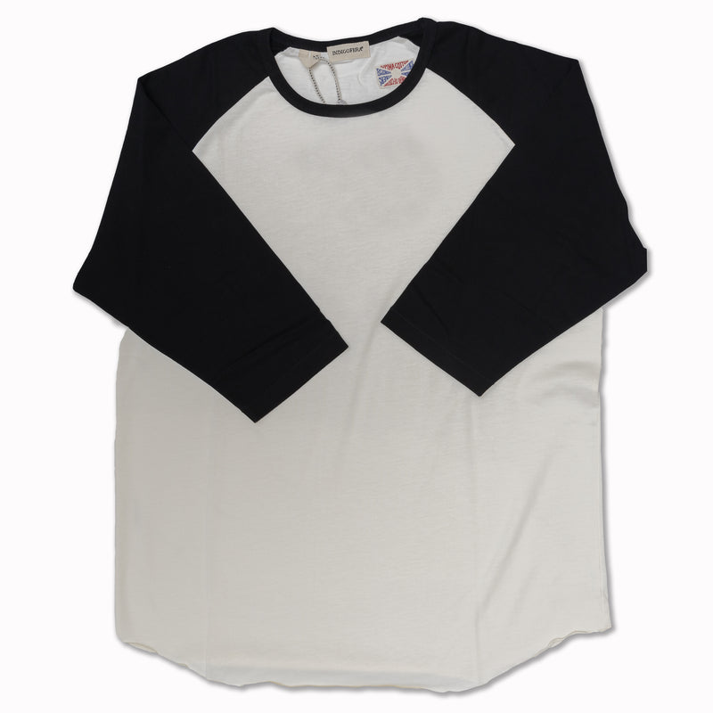 Leon Raglan 3/4 Sleeves in Black and Cocatoo White