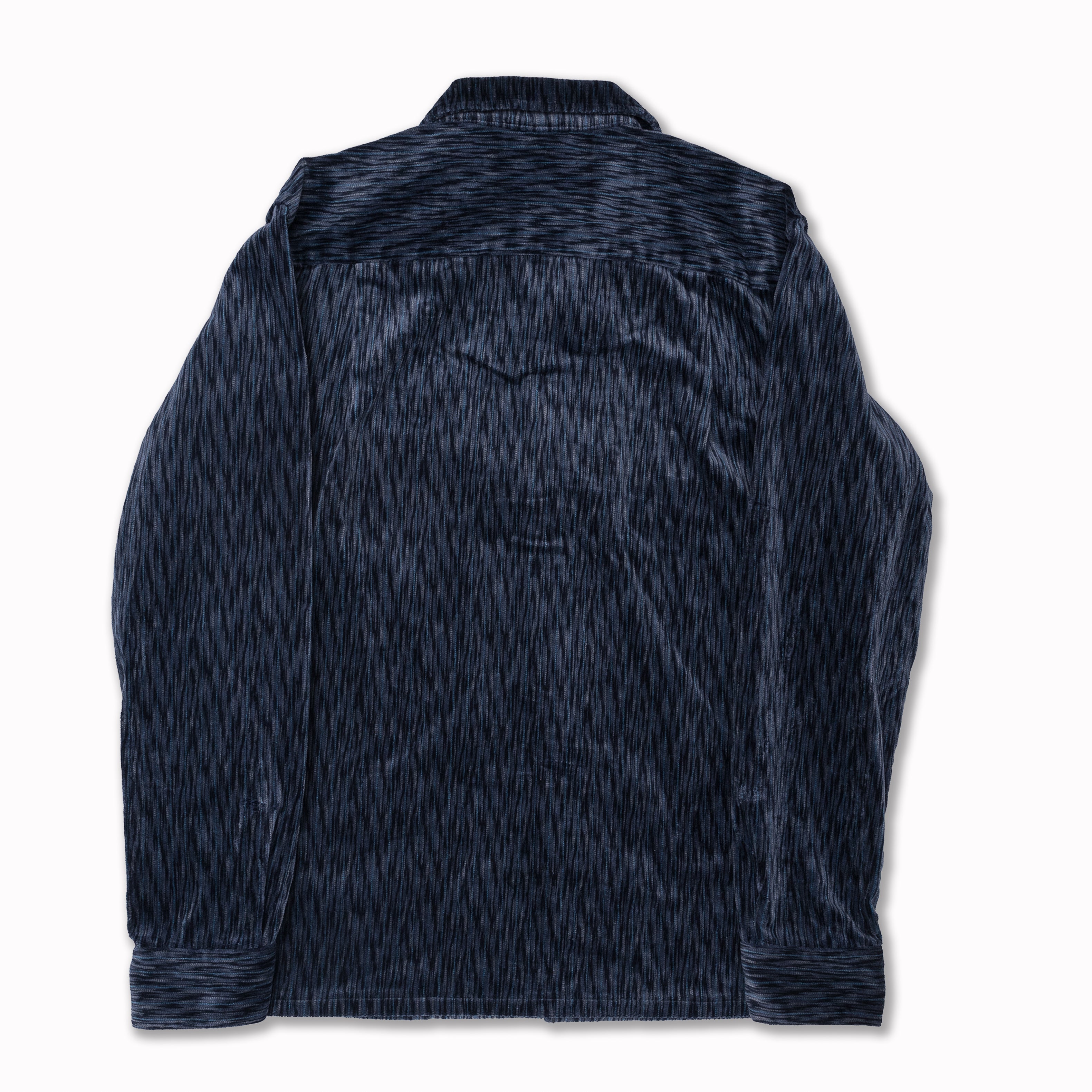 Vincent Shirt in Navy Overprinted Corduroy (SG81115)